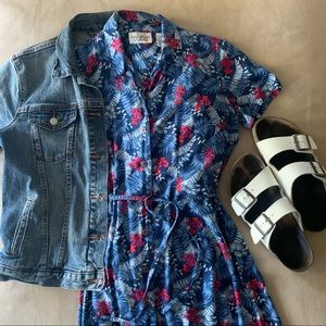 Blue & red floral dress